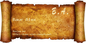 Baur Alex névjegykártya