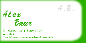 alex baur business card